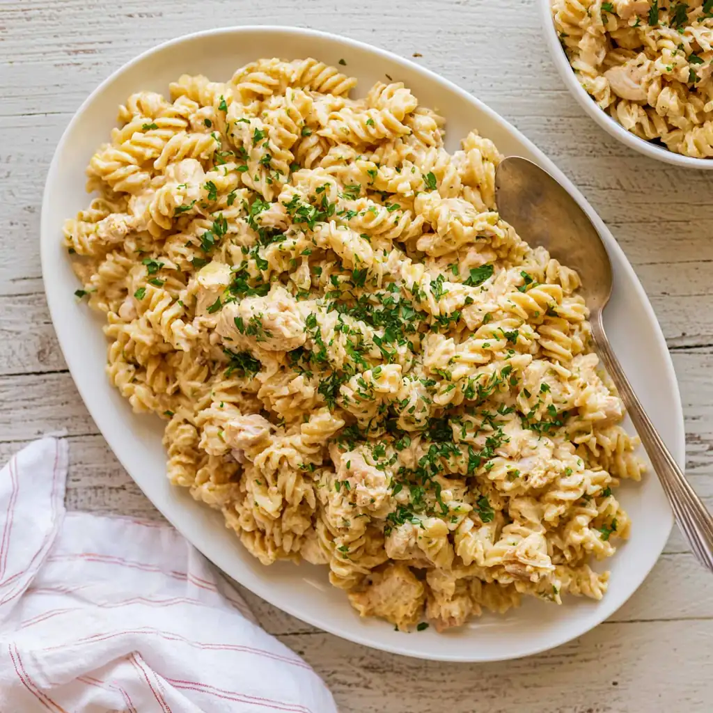 Crockpot Garlic Parmesan Chicken Pasta for an Easy Creamy Dinner 5 Crockpot Garlic Parmesan Chicken Pasta
