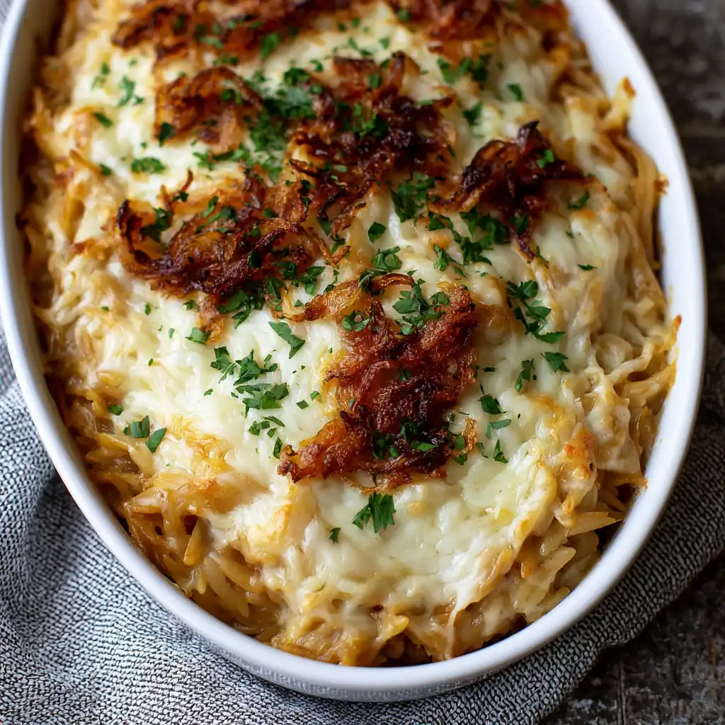 French Onion Chicken Orzo Casserole: Creamy One-Pan Dinner 5 French Onion Chicken Orzo Casserole