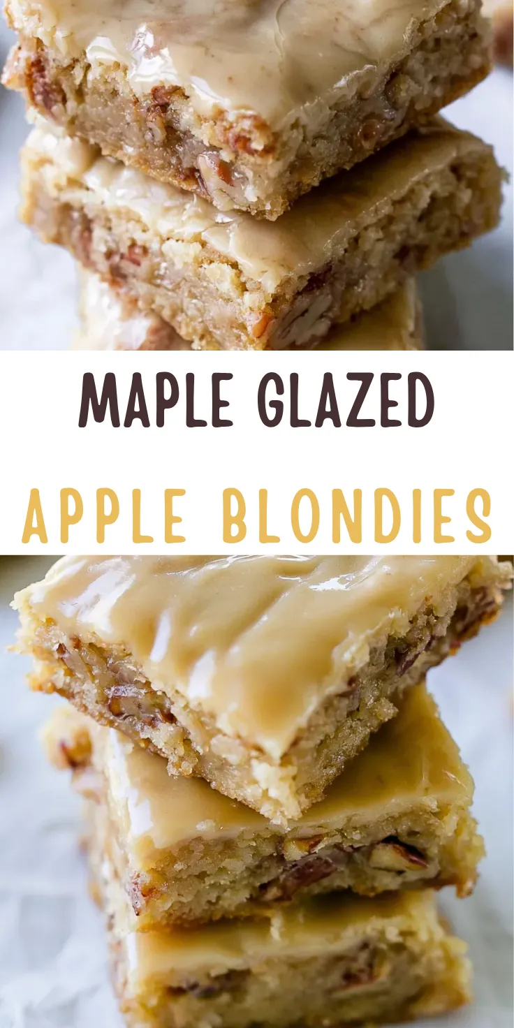 Maple Glazed Apple Blondies With Warm Maple Icing 6 Maple Glazed Apple Blondies