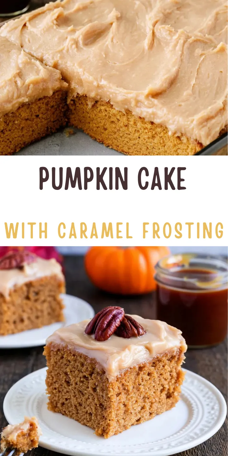 Pumpkin Cake with Caramel Cream Cheese Frosting 6 Pumpkin Cake
