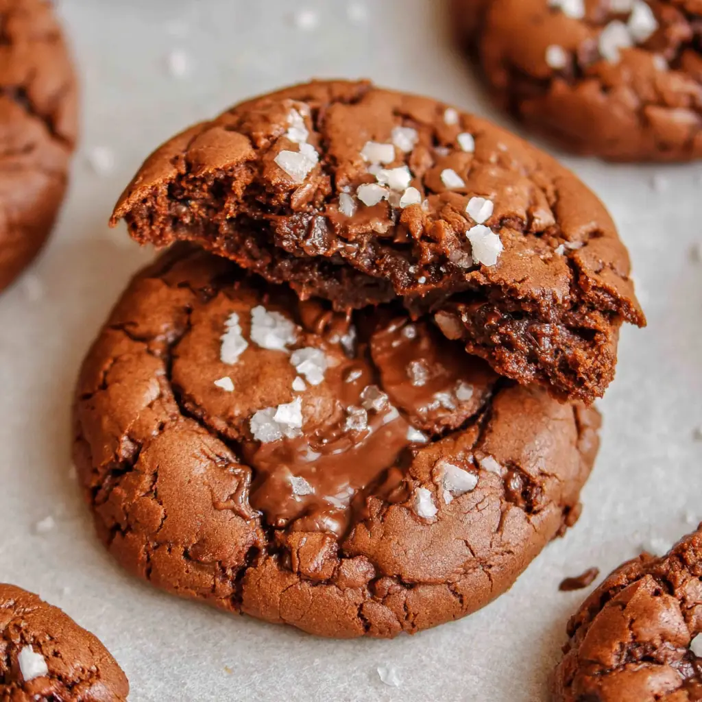 Salted Brownie Cookies with Fudgy Centers and Crackly Tops 5 Salted Brownie Cookies