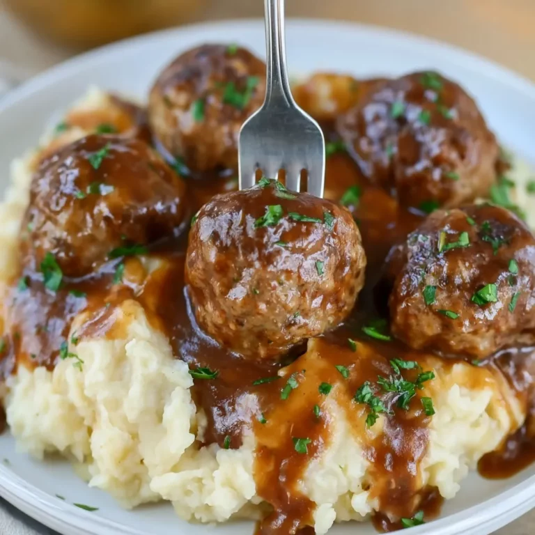 Slow Cooker Salisbury Steak Meatballs
