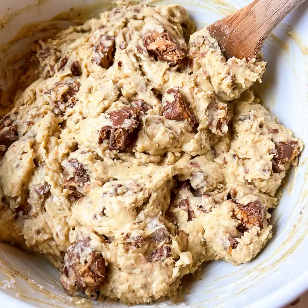Snickers Bar Blondies With Gooey Caramel and Chocolate 5 Snickers Bar Blondies