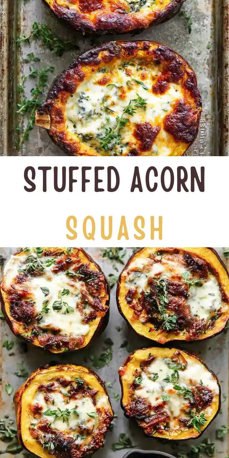 Stuffed Acorn Squash With Creamy Spinach and Parmesan 6 Stuffed Acorn Squash