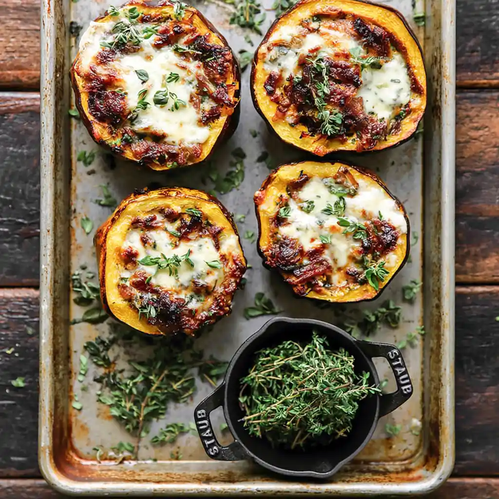 Stuffed Acorn Squash With Creamy Spinach and Parmesan 5 Stuffed Acorn Squash