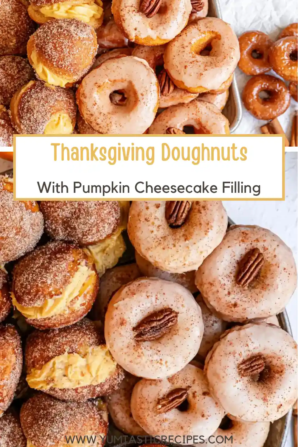 Thanksgiving Doughnuts with Pumpkin Cheesecake Filling 6 Thanksgiving Doughnuts