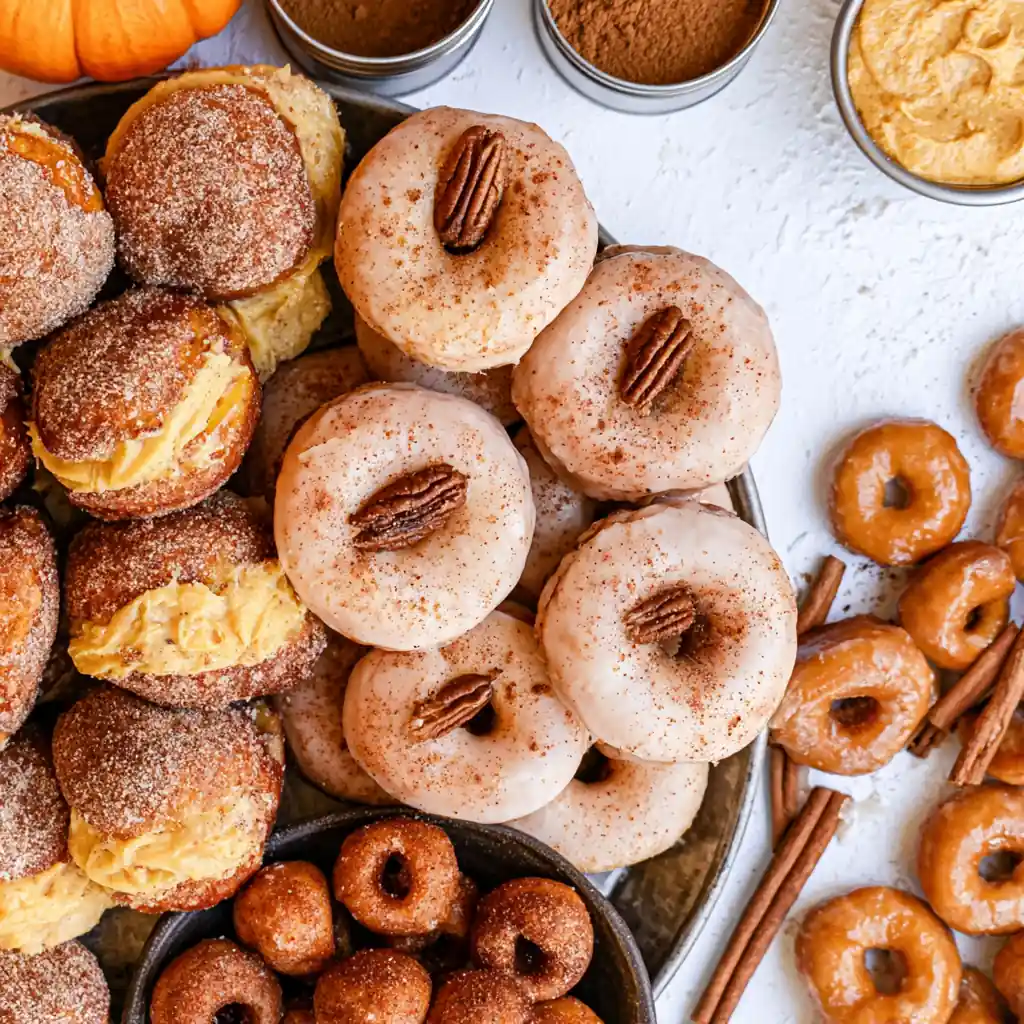 Thanksgiving Doughnuts with Pumpkin Cheesecake Filling 5 Thanksgiving Doughnuts