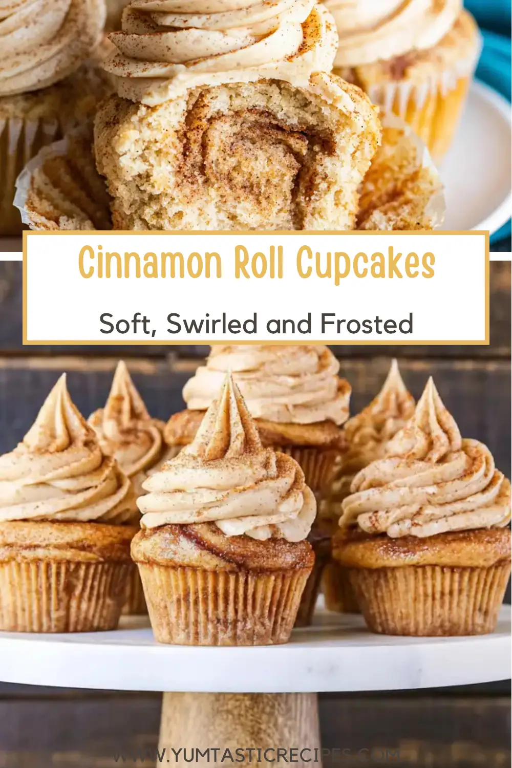 Cinnamon Roll Cupcakes with a Sweet Cinnamon Swirl 6 Cinnamon Roll Cupcakes