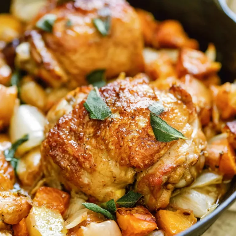 Maple Roasted Chicken with Sweet Potatoes and Apples