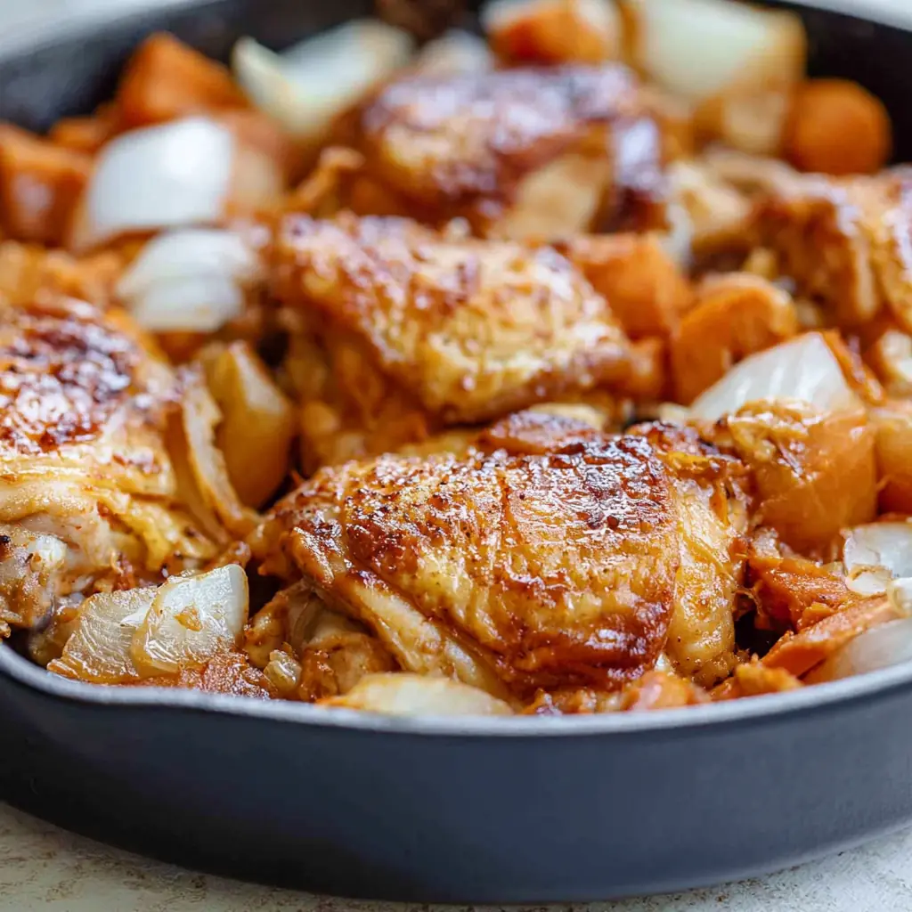 Maple Roasted Chicken with Sweet Potatoes and Apples 5 Maple Roasted Chicken with Sweet Potatoes and Apples