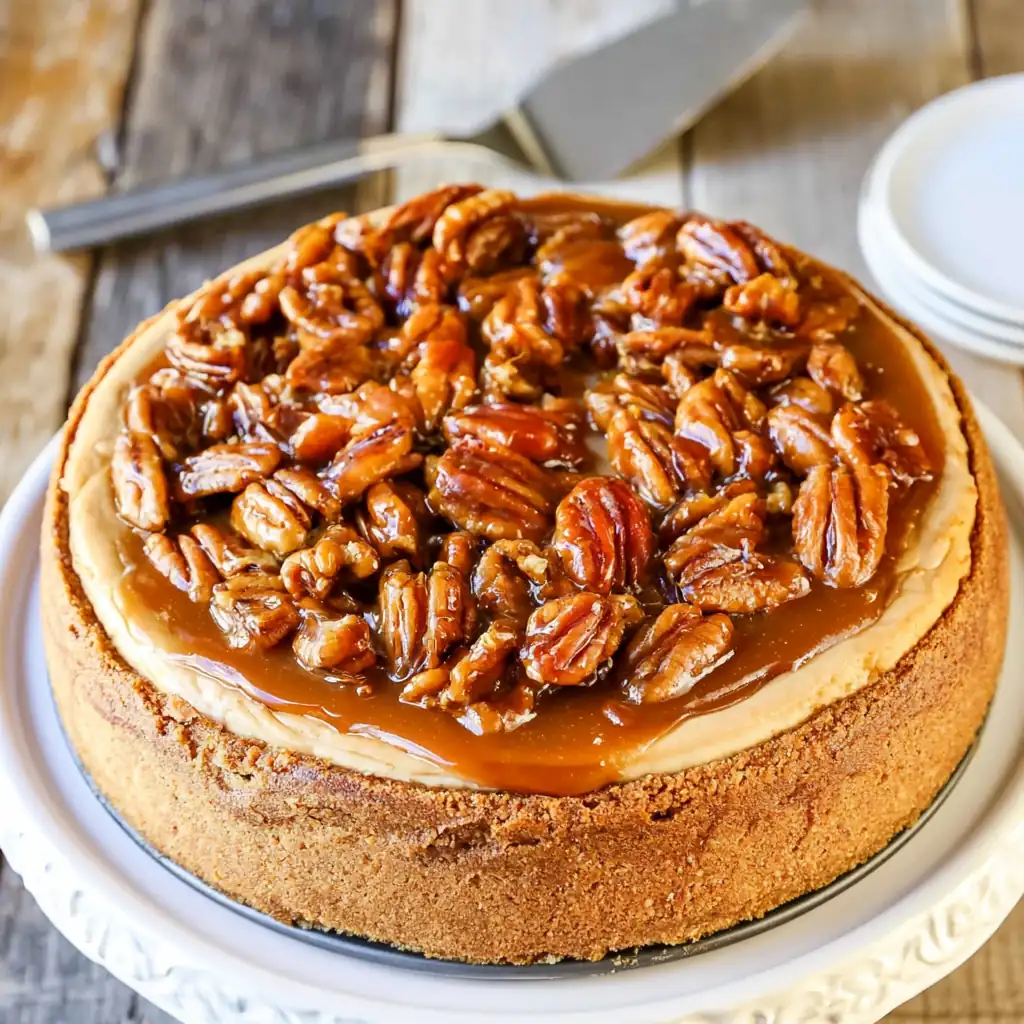 Pecan Pie Cheesecake With a Creamy Brown Sugar Filling 4 Pecan Pie Cheesecake