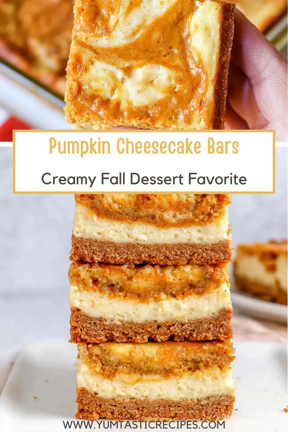 Pumpkin Cheesecake Bars with a Creamy Fall Swirl 6 Pumpkin Cheesecake Bars